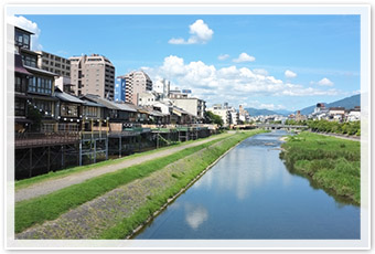 京都鴨川での調査